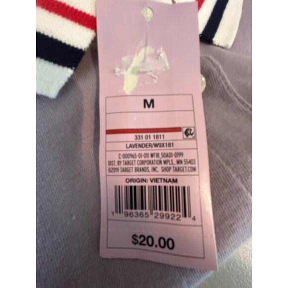 Wild Fable Short Sleeve Striped Collar Rugby Style Polo Shirt Purple, M, NWT - Picture 7 of 8